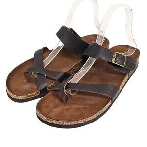 Mountain Sole by White Mountain Women's Brown Slip On Buckle Sandals Size 11